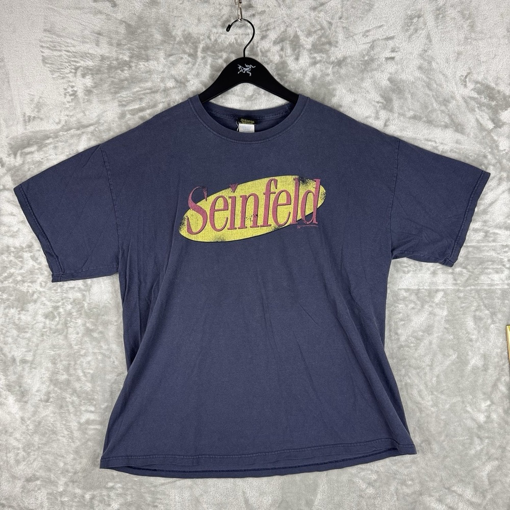 Vintage‎ Seinfeld Box Logo Faded T Shirt Mens XL Y2K AOP